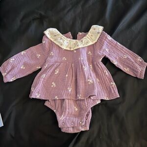 Floral Purple Baby Dress Set